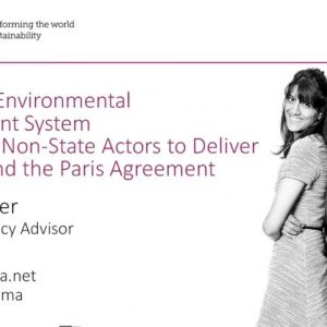 ISO 14001 Environment Management System—Supporting Non-State Actors to Deliver UN SDGs and the Paris Agreement