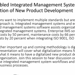 Software Enabled Integrated Management Systems and Digitalization of New Product Development